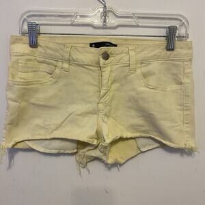 Love Culture Jeans Cropped Fringe Distressed Yellow Minio Shorts Women M Casual